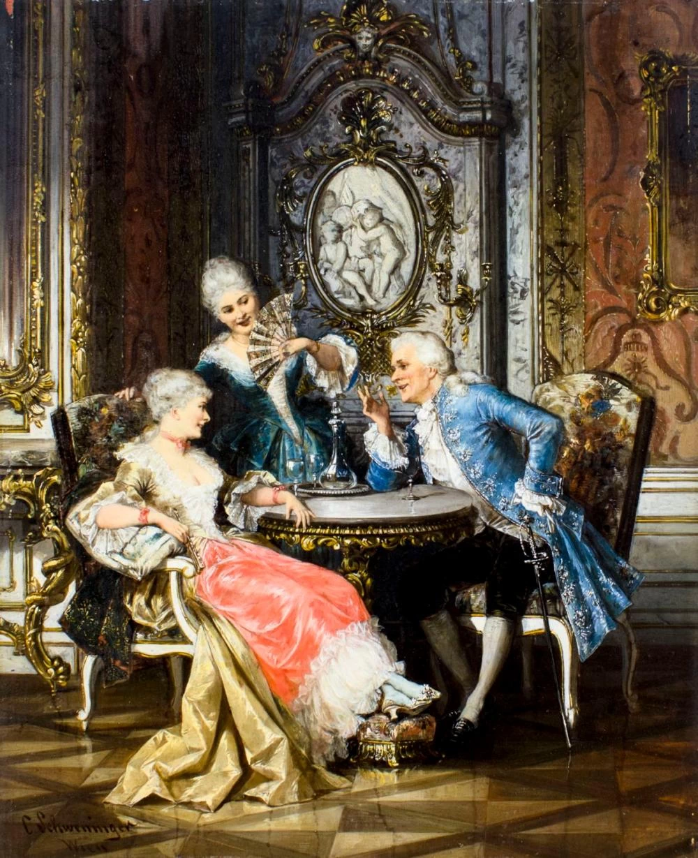 Carl Schweninger II - Scena galante in interno